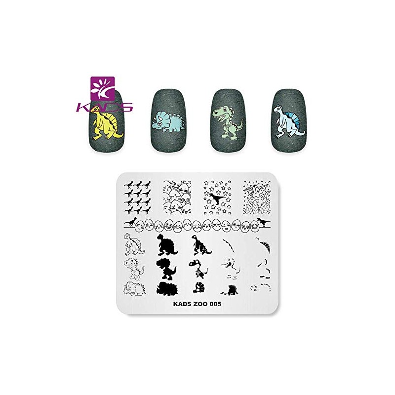 KADS Nail Stamping Plate Dragon Zoo Nail Art Stamp Template