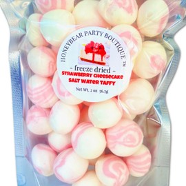 Freeze Dried STRAWBERRY CHEESECAKE Salt Water Taffy Candy - 2 oz bag - Shipped in a Box