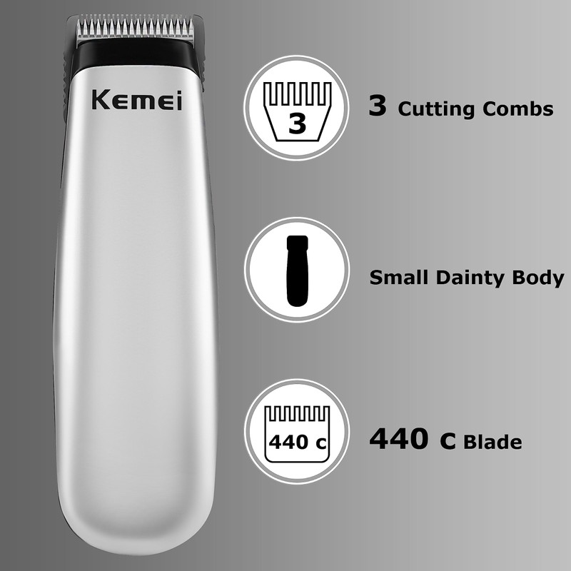 KEMEI Mini Hair Trimmer Compact, Portable Cordless Clipper for Men
