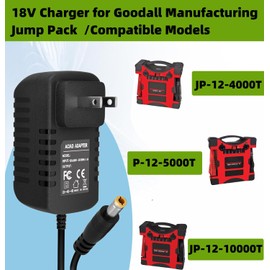 18V Charger for Goodall Manufacturing Jump Pack Compatible with Goodall Manufacturing JP-12-4000T JP-12-5000T JP-12-10000T Power Adapter Cord