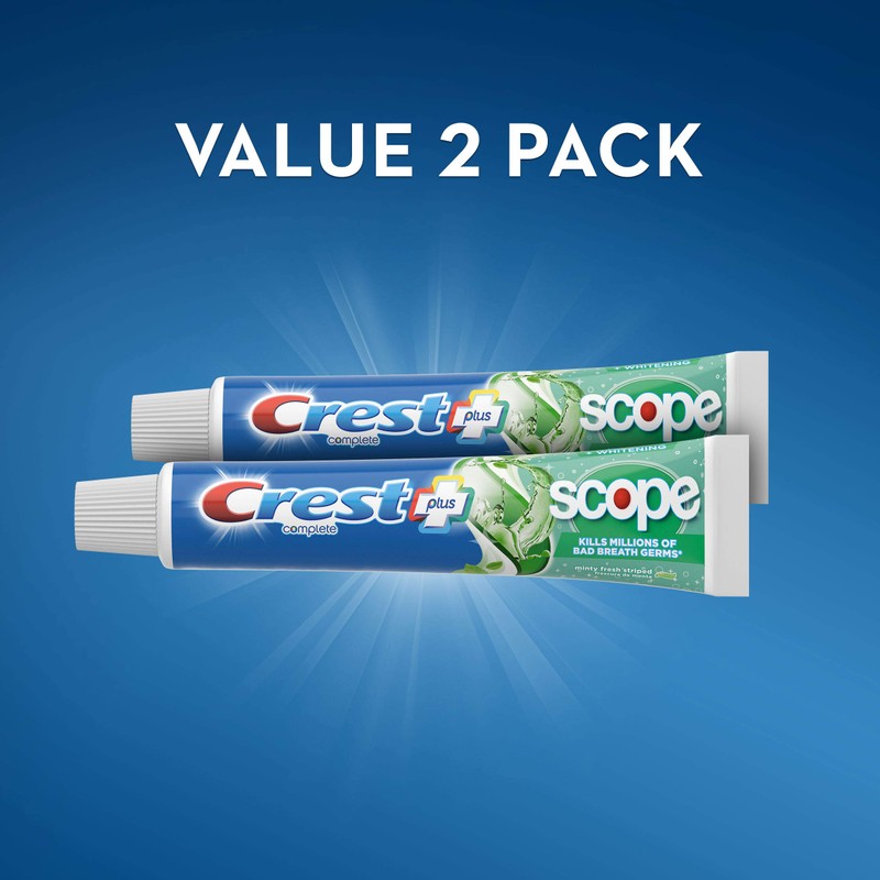Crest Plus Scope Complete Whitening Toothpaste, Minty Fresh, 5.4 Ounce