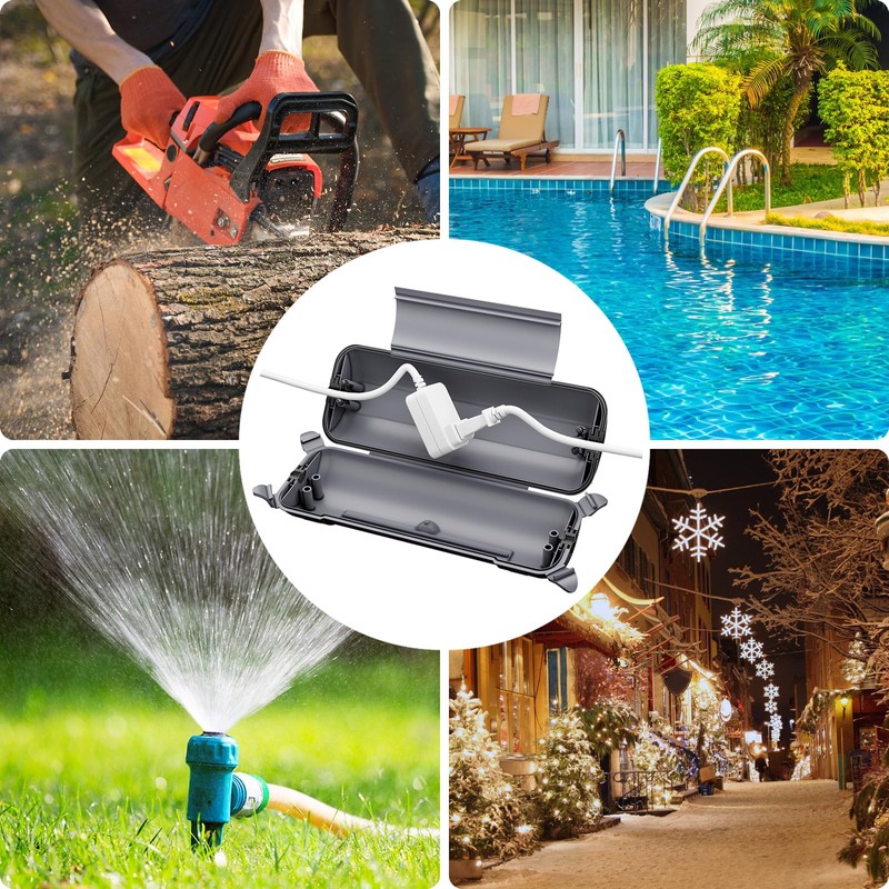 RESTMO Waterproof Outlet Box Weatherproof Extension Cord Outdoor Rainproof Cover
