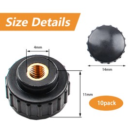 MOROBOR M4 Knurled Thread Clamping Knob 10 Pcs Black Plastic Through Hole Set Brass Female Thread Screw Handle Clamping Knob for Mechanical Equipment