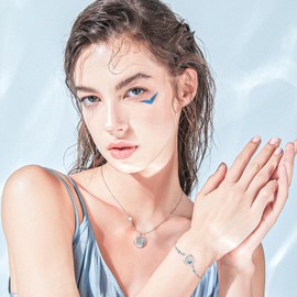 FANCIME Turquoise Bracelet December Birthstone Bracelets for Women Sterling Silver Moon and Star Blue Gemstone Jewelry Birthday Christmas Gifts for Her Mom