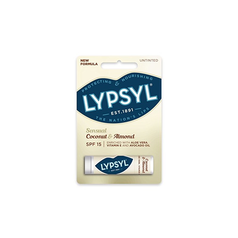 Lypsyl Sensual Lip Balm SPF 15, Coconut and Almond, 20g