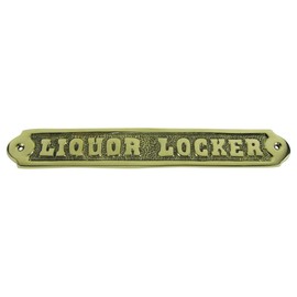 TG,LLC Treasure Gurus Solid Brass Ship's Plaque - Liquor Locker