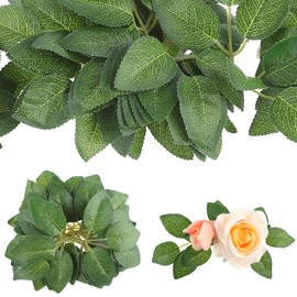 40 Pcs Green Leaves for Decoration Silk Fake Leaves Bulk Artificial Flowers Rose Leaves Plastic Artificial Leaves For Crafts Faux Fake Greenery Leaves Bouquet Garland Wreath Floral Arrangement DIY