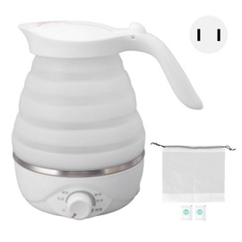 Travel Folding Electric Kettle Portable Silicone Foldable Collapsible Mini Household Water Heater 0.7L US Plug 110V