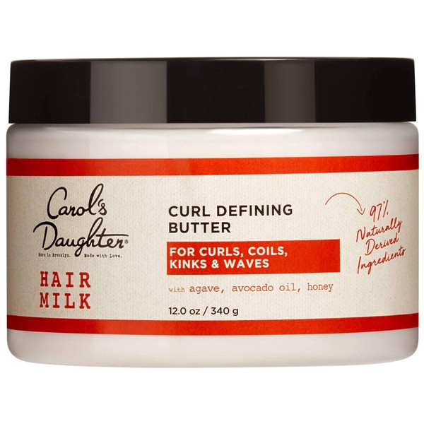 Curly Hair Products by Carol's Daughter, Hair Milk Curl Defining Butter For Curls and Coils, with Agave, Avocado Oil and Honey, Silicone Free and Paraben Free Butter for Curly Hair, 12 Ounce