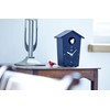 KOOKOO Birdhouse Mini Schwarz, Design Kuckucksuhr mit 12 Vogelstimmen oder
