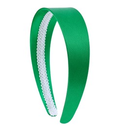 loucent Smooth Satin Headband - Luxurious 2" Wide No-Slip Headband for Women Green