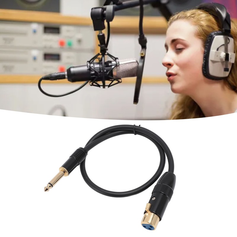 XLR Female to 6.35mm Mono Male Cable Gold Plated Connector