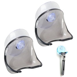 TKY Razor Holder Razor Case Suction Cup Hook Suction Shaver Holder for Lavatory Bath Bathroom (Black)