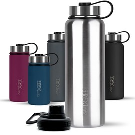 720°DGREE "noLimit" Stainless Steel Drinking Bottle 950 ml, Leak-Proof, for Carbonated Drinks, BPA-Free, Thermos Flask, Insulated Flask with Screw Cap for Sports, Fitness, Outdoor + Free Sports Lid