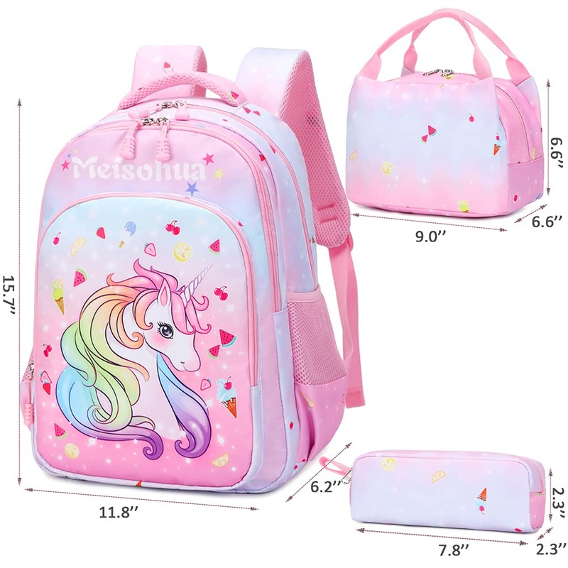 Kids Backpack Set Girls Rucksack for Teenagers Unicorn School Bags
