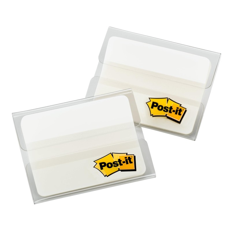 Post-it Tabs, 2 in Solid, White, 12 Tabs/On-The-Go Dispenser, 2