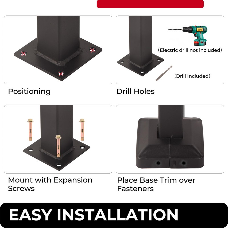 LFGUD 4 to 5 Steps Hand Rails for Outdoor Steps,Stair