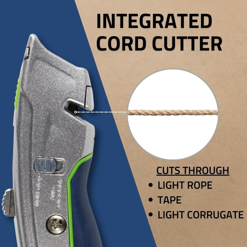 Safety A1 Dual Function Retractable Knife with Cord Cutter -