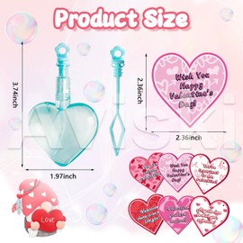 28Pcs Kids Valentines Day Gifts for Classroom - Valentine Cards with Heart Shape Bubble Wands Novelty Toys for Boys Girls Exchange Gifts, Party Favor Prizes, Valentine’s Greeting Gifts