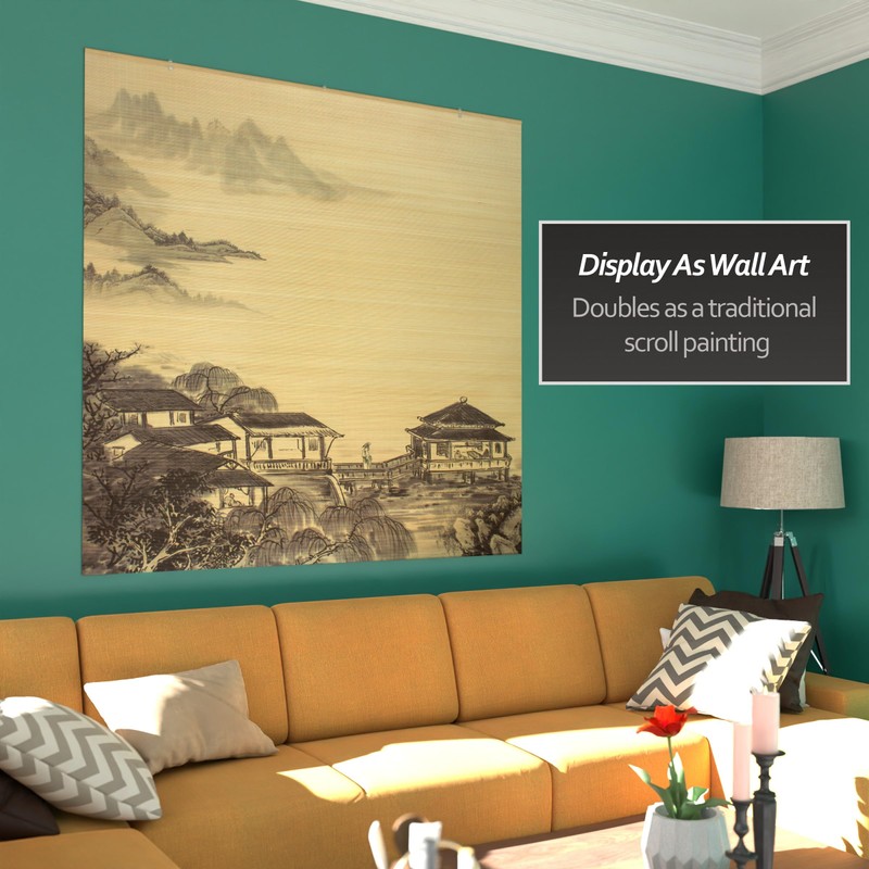 Red Lantern Bamboo Window Shade Blind - Landscape 72" Wide