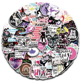 Bonitzdm 102PCS Dancing Aesthetic Stickers,Water Bottles Laptop Car Decal - Perfect Dancer Gifts for Girls and Teenagers，Dance Decals, Girls Dance Party Favors