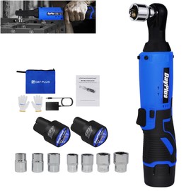 Banas Versatile 12 V Cordless Ratchet Wrench Wireless Electric Spanner: 3/8" Drive, 40 N.M Torque, LED Light, Quick-Release; Perfect for Car Repairing, Garage, Workshop, Household, DIY, etc (Blue)