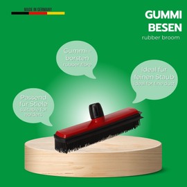 Novaliv Rubber Broom with Handle I Red I Broom Head without Handle I Dimpled Broom Kitchen Household Broom Dusting Broom Kitchen Broom Wonder Broom Household