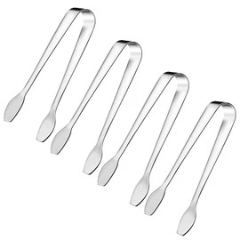 SOLEADER Mini Serving Tongs, Small Serving Utensils for Catering, Kitchen Tongs, Food-Grade Premium 304 Stainless Steel Tongs, Heavy Duty (4.5" Appetizer Tongs)