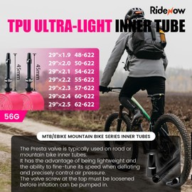 RideNow 2-Pack 56g MTB TPU Bike Inner Tube, 29" for 1.9-2.5