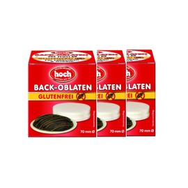 Hoch Round baking wafer paper, 7 cm, 50 g per pack, pack of 3, gluten free, vegan, wafer paper for baking macaroons and gingerbread