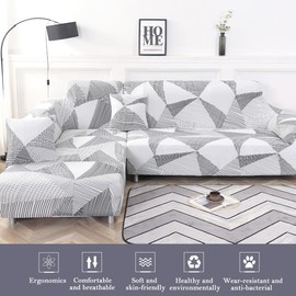 Hggzeg Stretch Sofa Cover, High Elastic Fabric 1 2 3 Seater Couch Slipcover, Washable Printed Pattern Loveseat Settee, Universal Non Slip Couch Cover Furniture Protector Cover(Mocha,3-Seater Sofa)