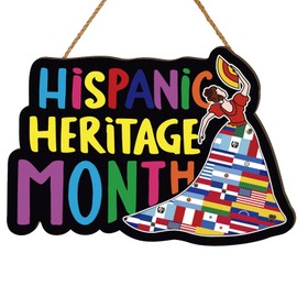 Hispanic Heritage Month Decorations Latin American Wooden Door Sign Hispanic Heritage Month Door Decor Wreath Hispanic Heritage Month Decorations for Home School Classroom