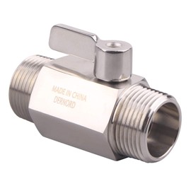 DERNORD Stainless Ball Valve - 1 Inch NPT Thread Male Small Mini Ball Valve (1" Male & Male)