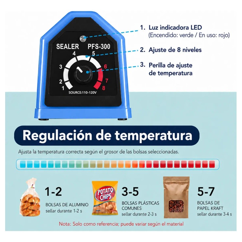 Selladora de Bolsas Yuguo Home FS 300 de 30 cm
