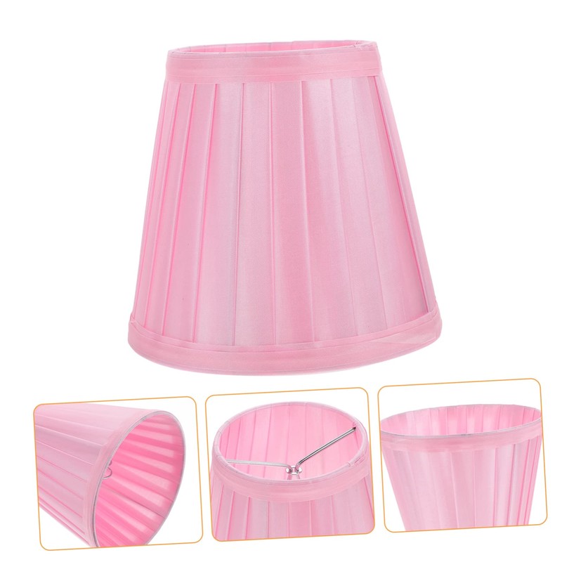 Small Pink Cloth Lamp Shade E27 Light Cover for Indoor