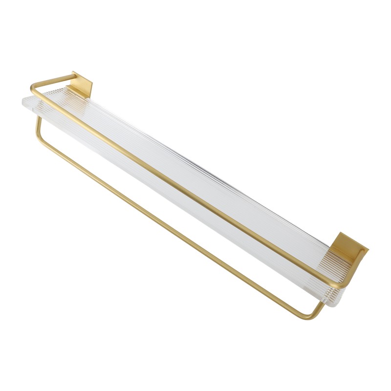 Bathroom Towel Rack Holder Acrylic Wall Mounted Hanging Storage Shelf