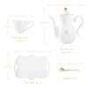 DUJUST 14 pcs Tea Set for 6 with Tea Tray