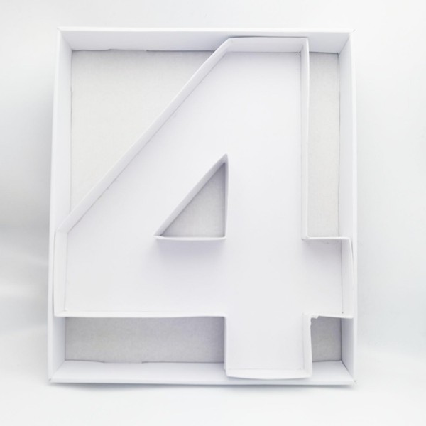 QRQR 15.7Inch Cardboard Charcuterie Board Number Paper Mache Cutout Box