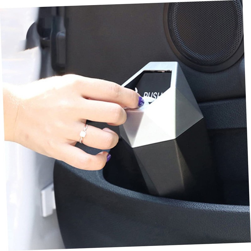 CAXUSD 2pcs Automotive Trash Can with Lid Compact Car Garbage