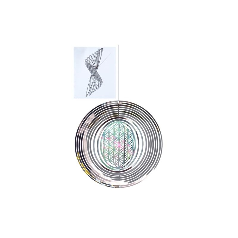 Saraswati Wind Chime Flower of Life Stainless Steel 15 cm