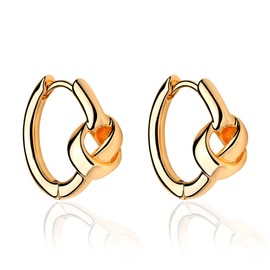 FETTERO 14K Gold Plated Earrings for Women Gold Huggie Hoops Lightweight Small Dainty Hoop Earrings Simple Trendy Hypoallergenic Hoops Jewelry Gift | Cubic Zirconia Huggie Earrings -Twist