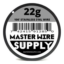 Stainless Steel 316L - 100' - 22 Gauge Wire - 100ft - 0.65mm - 0.025in - Made in USA - Master Wire Supply