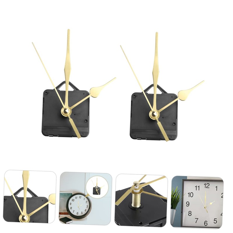 SHINEOFI 2pcs Quartz Clock Movement Long Shaft Mechanism for DIY