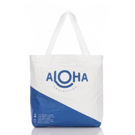 ALOHA Collection Umbrella Stripe Reversible Tote in Royal