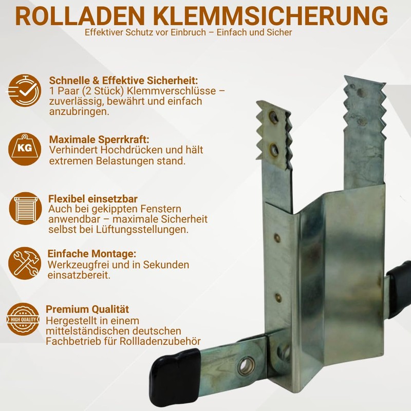 Clamping Protection Roller Shutter Burglary Protection for the Window, Ingenious