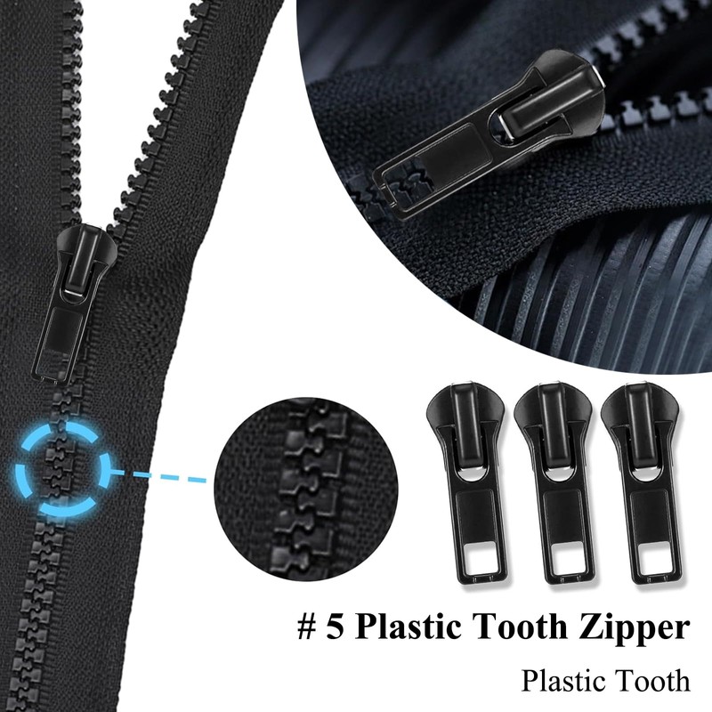 wimony 57 Pcs Metal Zipper Replacement Repair Kit,Universal Zipper Pulls