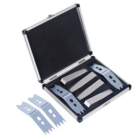 SpeTool Slab Clamping Dogs Kit with Aluminum Case - 4pcs High-Elasticity Steel Clamping & 4 Aluminum Wedges, Reusable Steel Slab Flattening Dogs for Router Sled, CNC, Woodworking