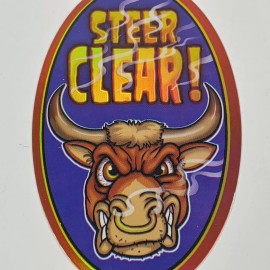 NOS 2005 VSI Cool Ovals Vending Machine Sticker Steer Clear 4.5"