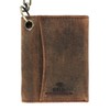 Cazoro Men's RFID Vintage Leather Trifold Chain Wallet, Antique Brown