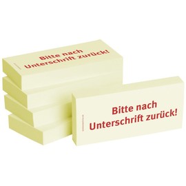 BIZSTIX Business Sticky Notes "Bitte nach Sigschrift zurück!" Pack of 5